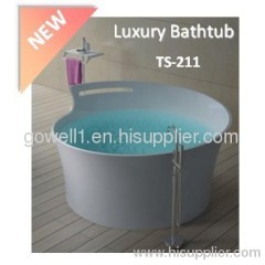 round stone bathtub