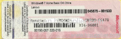 windows 7 home basic OA China Lenovo key sticker, coa license x16 pink, shl free shipping