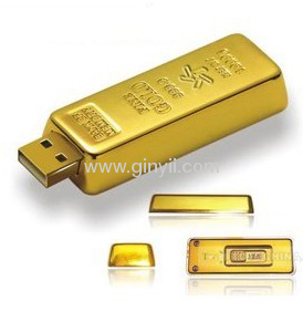 Wholesale - GY-1327 FREE SHIPPING Promotional Gold Brick USB Flash Drive,Hotsale Flash Memory USB Flash Disk