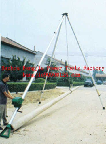 Tripod erecting pole machine