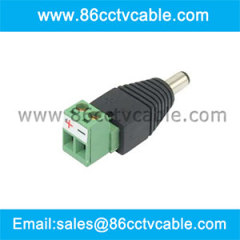 DC male Plug with Plug-In Screw Terminal Block for wires