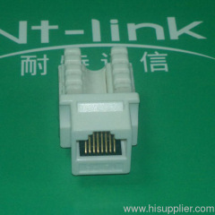 white color rj45 cat5e keystone jack dual idc