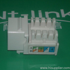 white color rj45 cat5e keystone jack dual idc