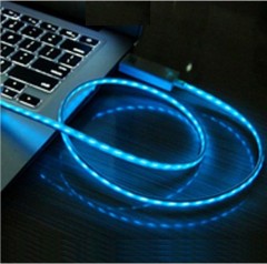 Flash charging flowing light visible cable for iphone/ipad/ipod touch mobile phone