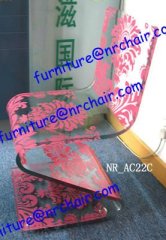 wholesale event rental colorful acrylic Z zigzag shape dining chair