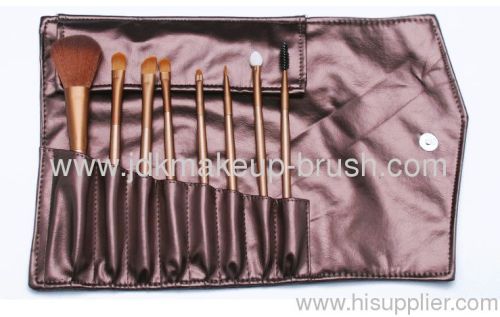 8 PCS Chocolate Handle Makeup Cosmetic Brush