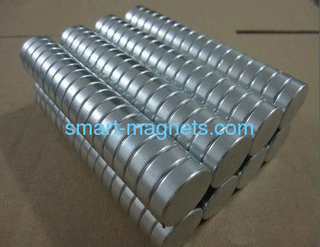 Sintered NdFeB disc magnet zinc plated