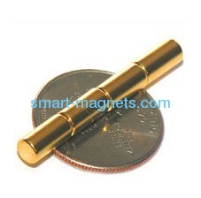 neodymium cylinder magnet aurum plated