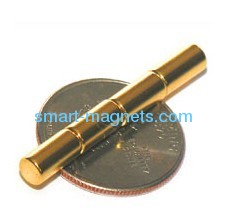 neodymium cylinder magnet aurum coating