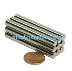 Neodymium cylinder magnets nickel plated