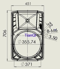 Speaker box TY87-4 15''