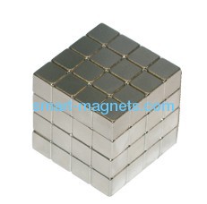 Neodymium cube magnet nickel plated