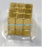 Neodymium square magnet aurum plated