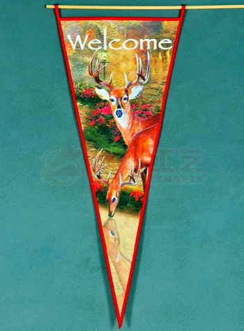 Custom wild-deer pennant banner