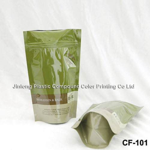 plastic coffee pouch with zipper