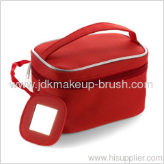 Promotional Red color cosmetic bag with mirror