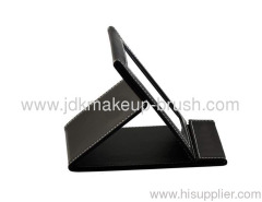 Portable black PU Pocket cosmetic mirror