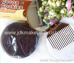 Cocoa Cookies Shape Cosmetic Mirror with Comb