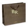 200gms Luxury Brown Clothing Customized Paper Bag With Ribbon Handle For Package