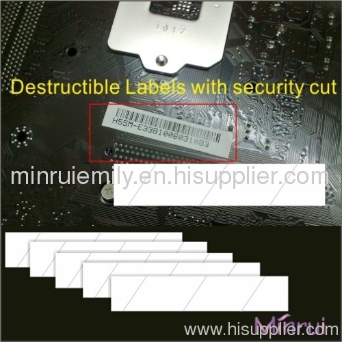 Security die cut labels