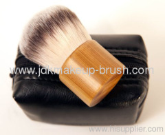 Synthetic Hair Kabuki Brush with Bamboo handle and mini Bag