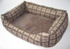 Plaid pet bed with PV fleece