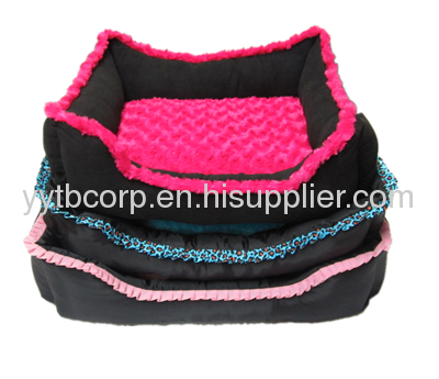 colorful ruffled pet bed