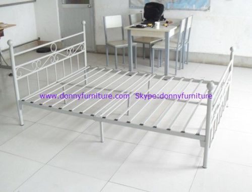 Lovely white metal double bed design