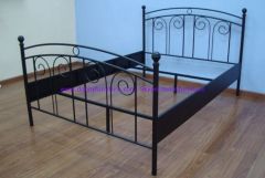 Modern design chrome metal double bed