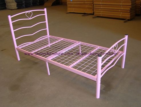 Pink Heart Metal Bed