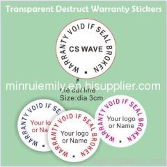 Transparent Warranty Stickers