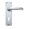 2 X Polished Aluminium lever lock door handles