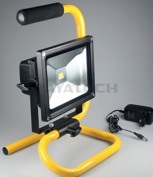 Rechargeable 1 LED 20W Work Floodlight - metal S-stand -Battery opreated cordless