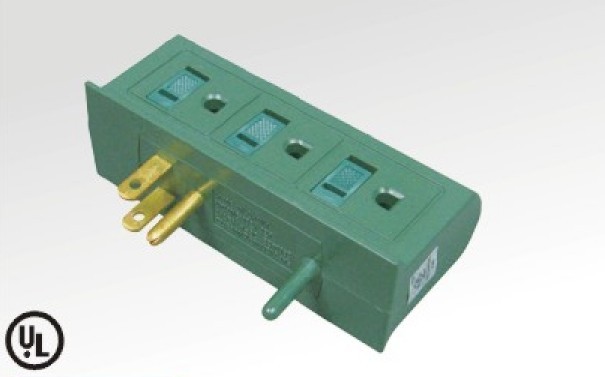6ways American type adapter with earth contactor and children protectors