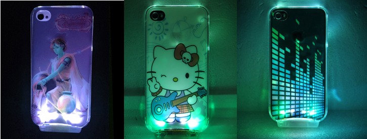 iphone 4 cases 2012 led Iphone shinning case with light-emitting 