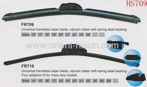 Practical frameless wiper blade with spring steel backing