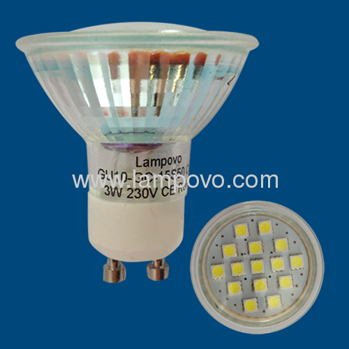 GU10 SMD5050 3W 2700-7000K Glass Cup LED SPOTLIGHT