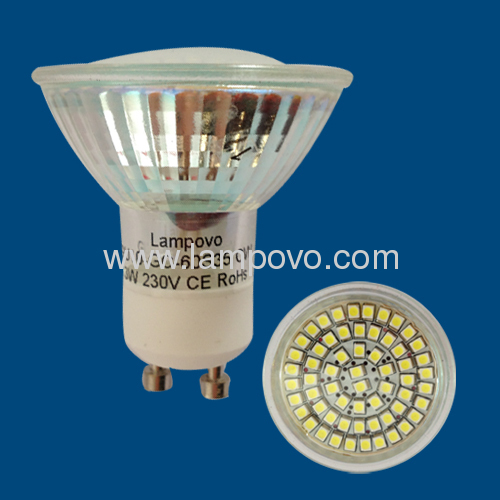 E14 GU10 SMD3528 3W Glass Cup LED SPOTLIGHT