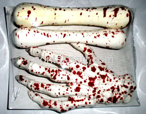 Party decoration halloween-With the blood bones suit