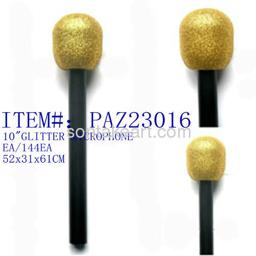 GLITTER MICROPHONE W/RIBBON FLOWER