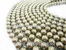 Semi Precious Gem Beads, Pyrite Stone Bead Strands 10mm Round