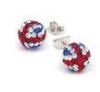 Charm Jewelry Handmade Crystal Pave Flag Beads Shamballa Drop Earrings For Women