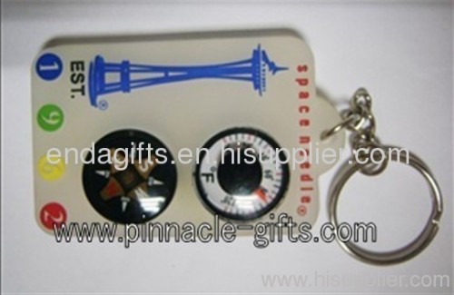 silicone 3D compass key chain