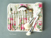 Flower 12PCS Goat Hair Pearly White Handle Cosmetic Brush