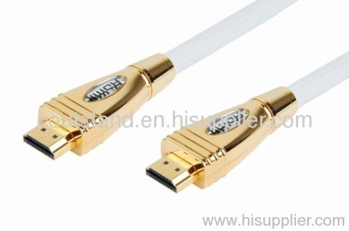 HDMI 3D 1.4V Cables with Ethernet Zinc Alloy Shell Connector, 19pin Male to Male Plug, Gold Plated