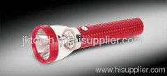 Red rechargeable LED plastic torch
