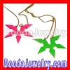 Fluorescent Red and Green Ninja Dart Long Punk Necklace