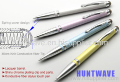 Latest conductive fabric stylus with ball pen writing for iPhone, iPad, Samsung, HTC AS024