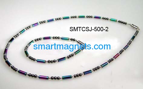 Colorful hematite magnetic necklaces