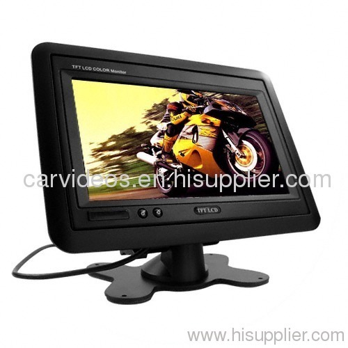 Headrest/Stand 7 inch In-Car TFT LCD Monitor Black - Dual-Ch